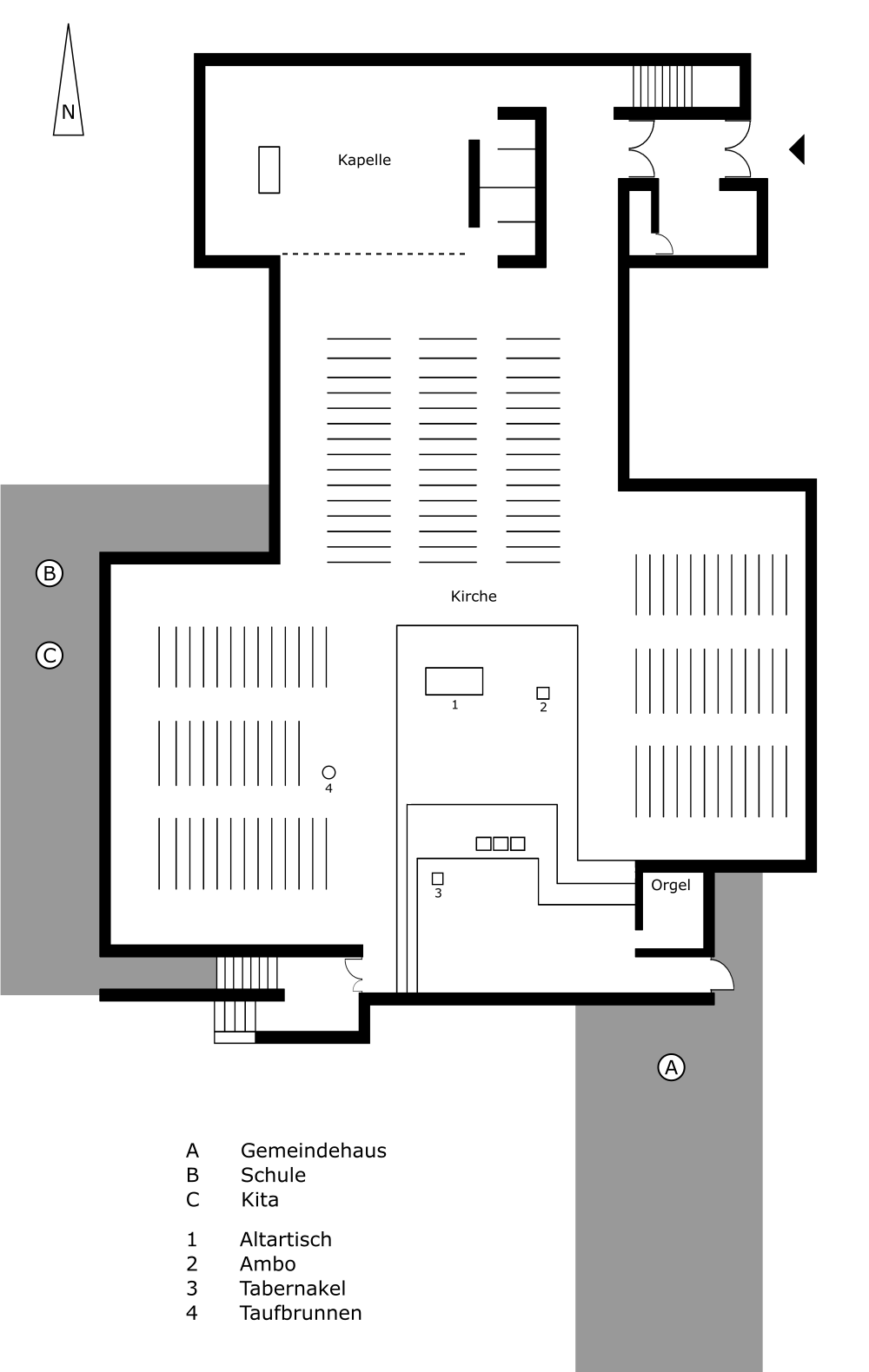 Grundriss der Kirche St. Martin (Bearbeitung - S. Böttcher)